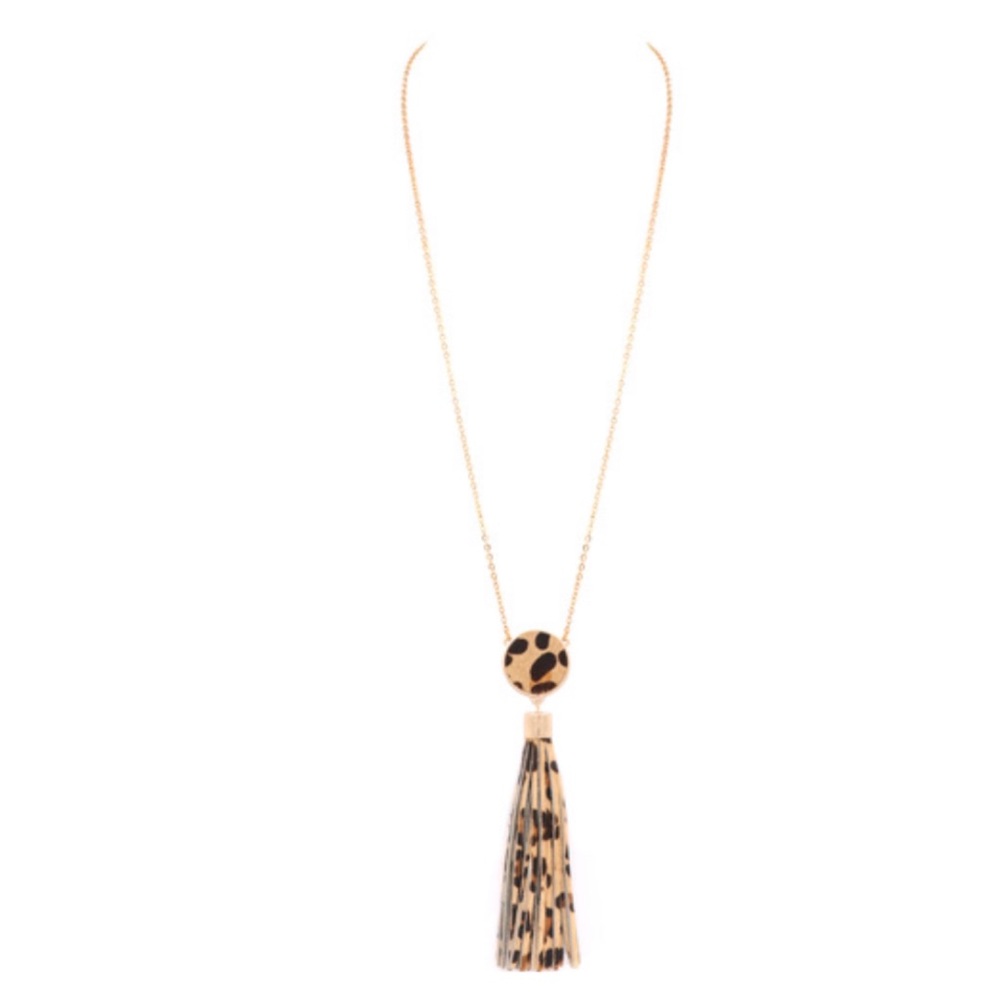 Leopard tassel necklace